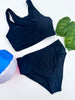 Black Coastline Sport Bikini Swimsuit | Salty Wave - Final Sale