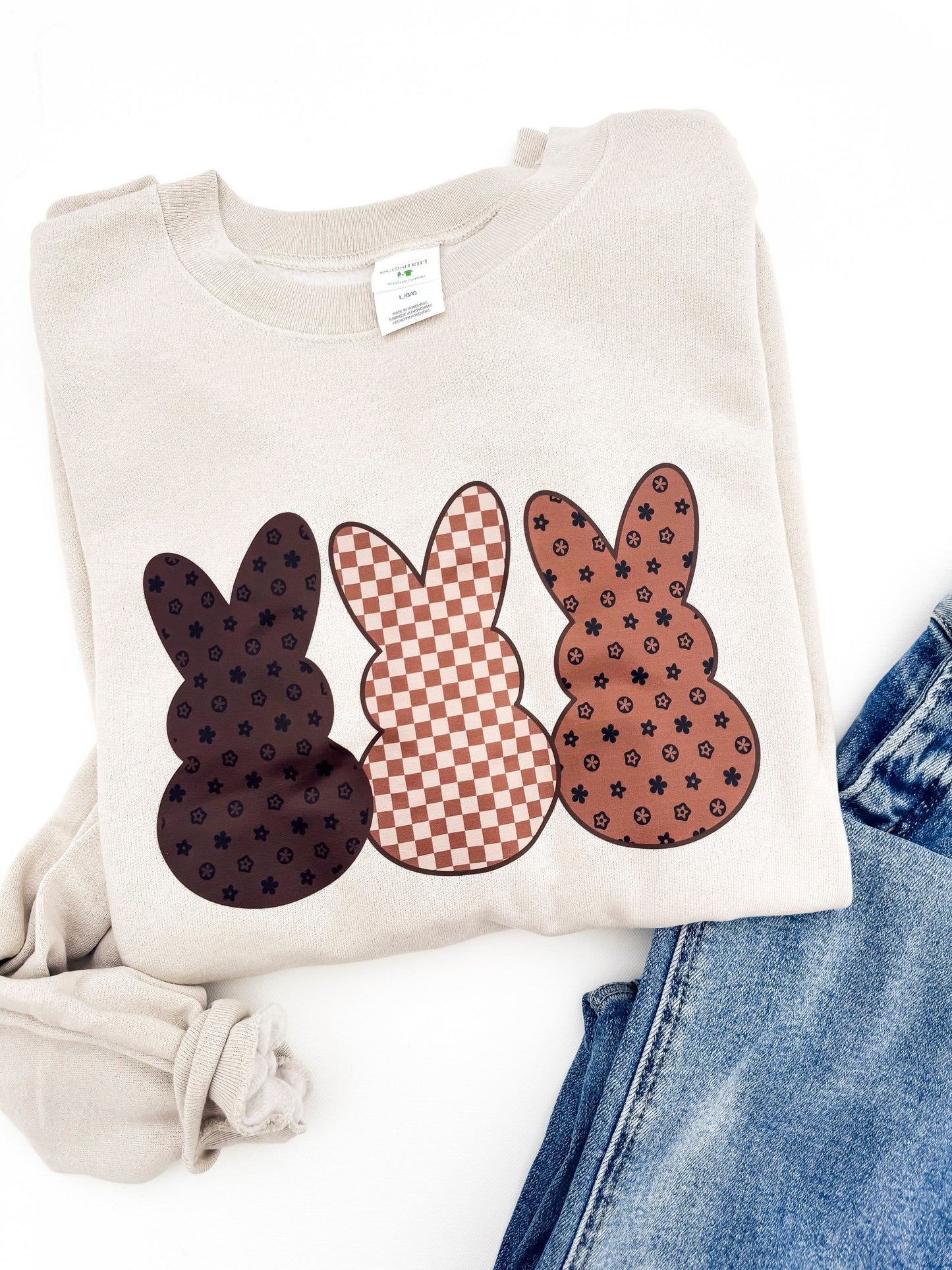 Boujee Inspired Peeps Easter Graphic Crewneck Sweatshirt