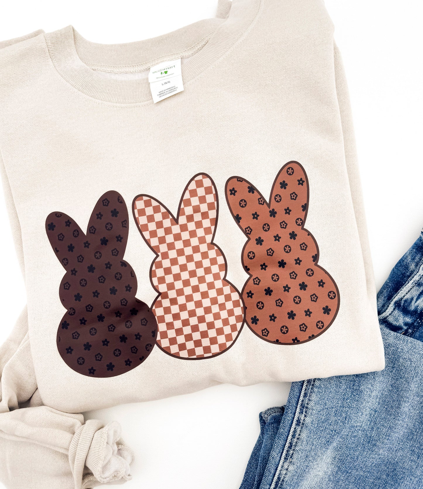 Boujee Inspired Peeps Easter Graphic Crewneck Sweatshirt
