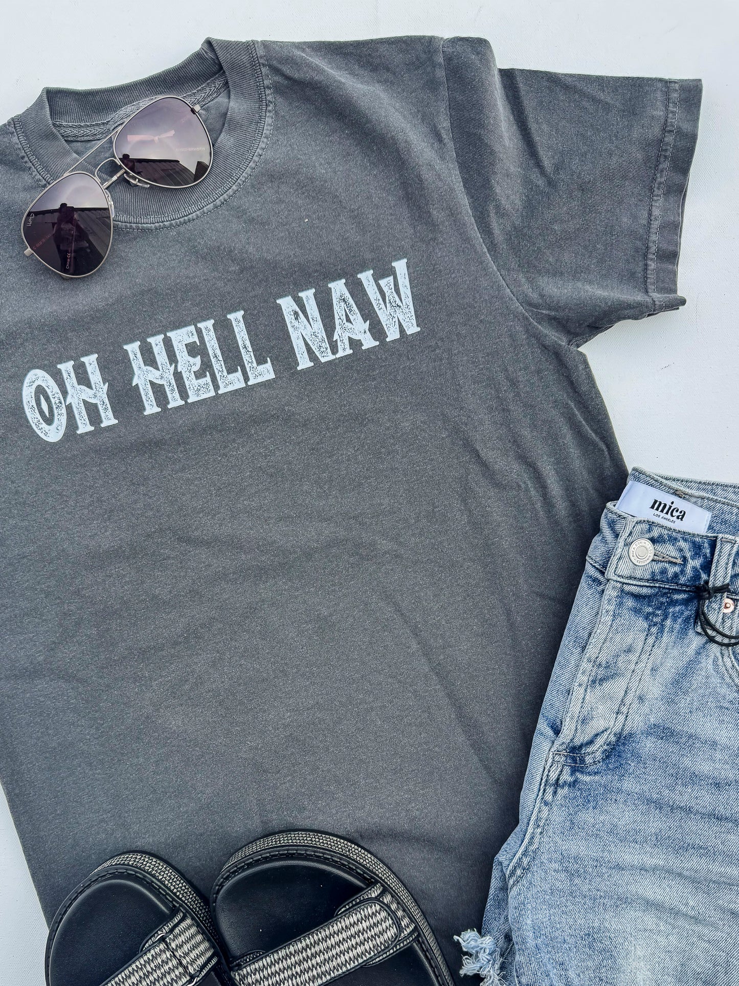 OH Hell Naw Garment Dyed Graphic T-shirt - Final Sale