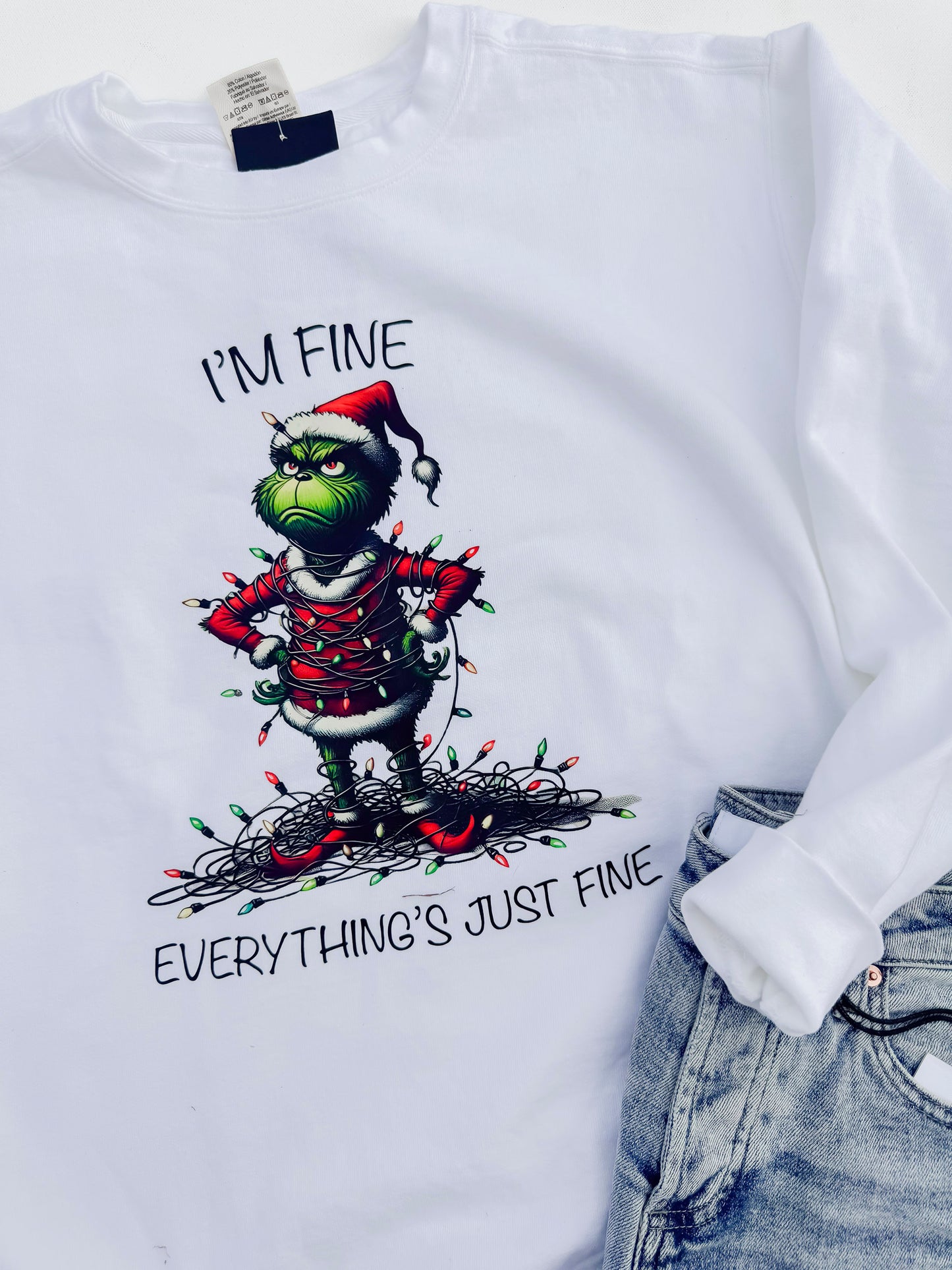 I'm Fine Everythings Just Fine Garment Dyed Sweatshirt | Comfort Colors