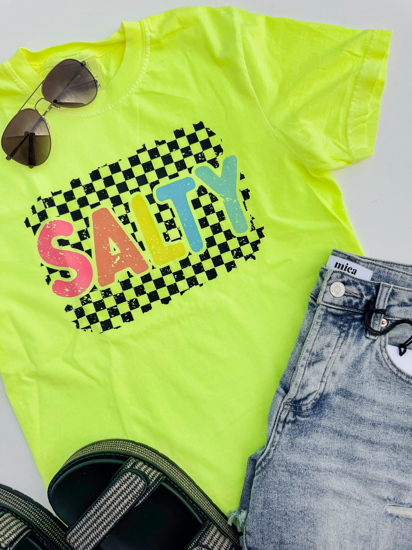 Neon Salty Garment Dyed Graphic T-shirt - Final Sale