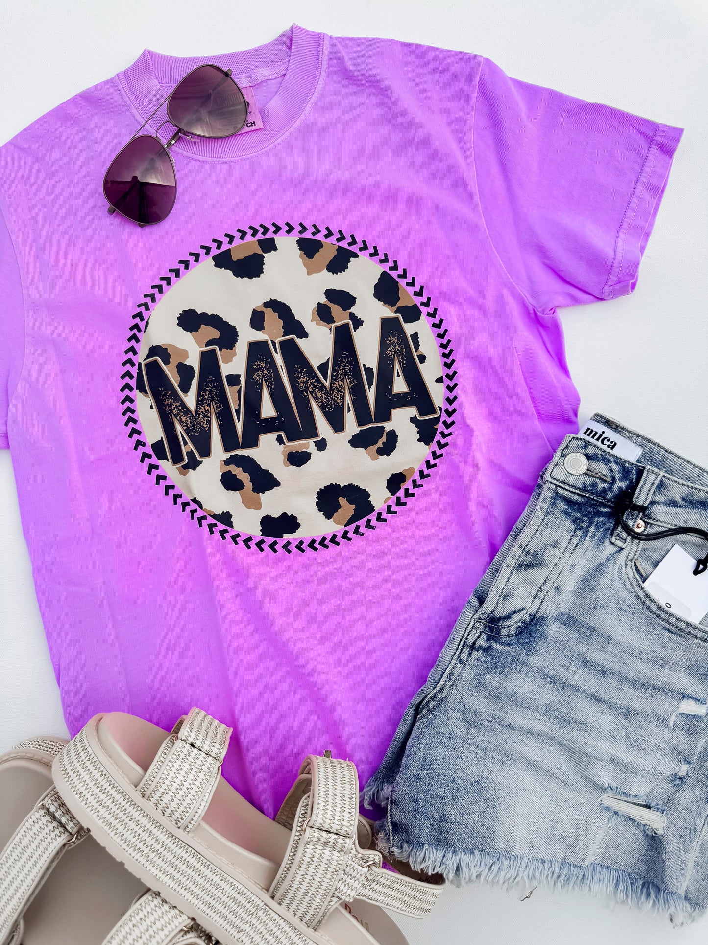 Leopard MAMA Garment Dyed Graphic T-shirt - Final Sale