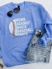 Carolina Blue Moms Against White Baseball Pants Graphic Crewneck Sweatshirt