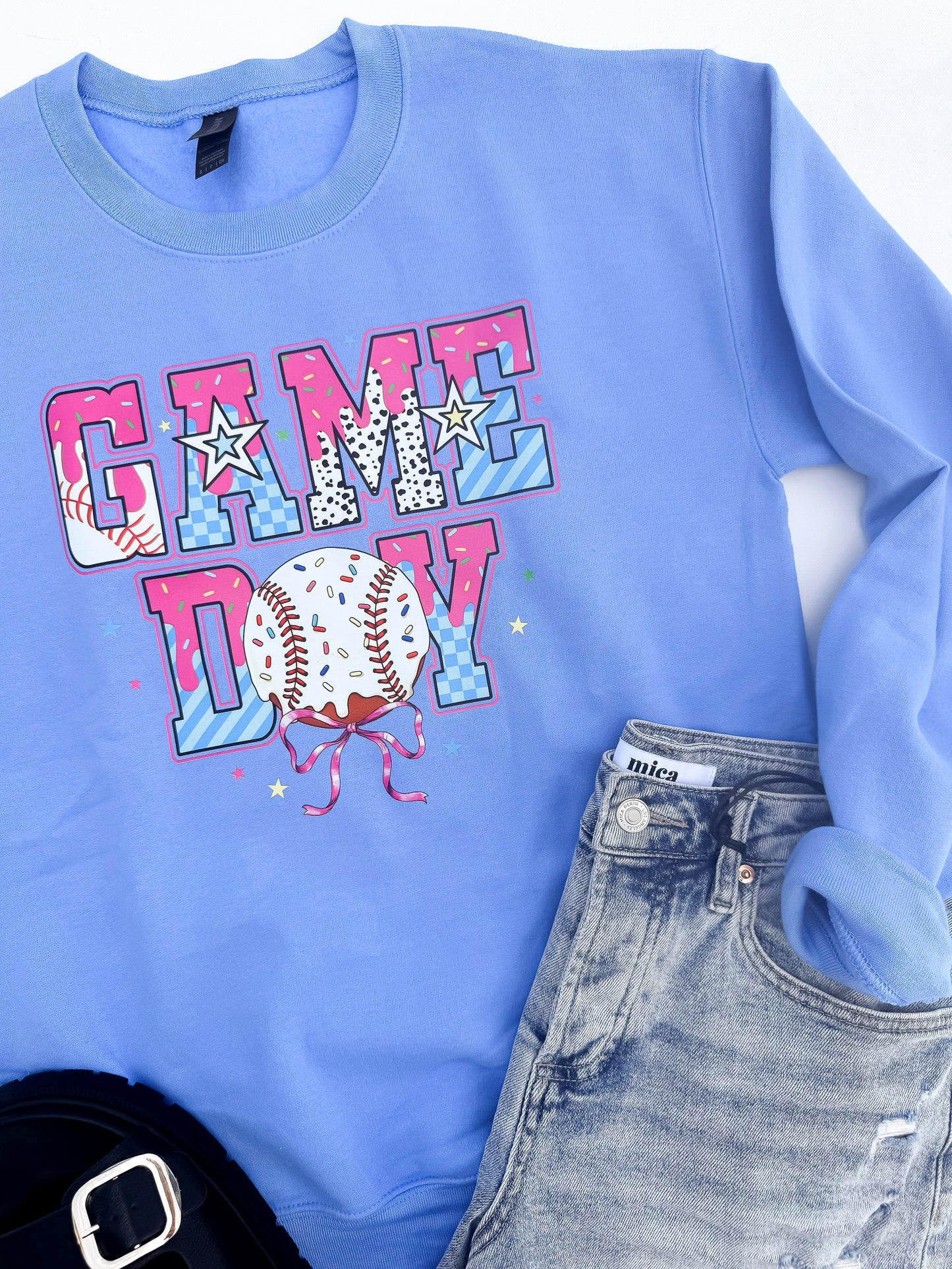 Ice Cream Drip Game Day Graphic Crewneck Sweatshirt