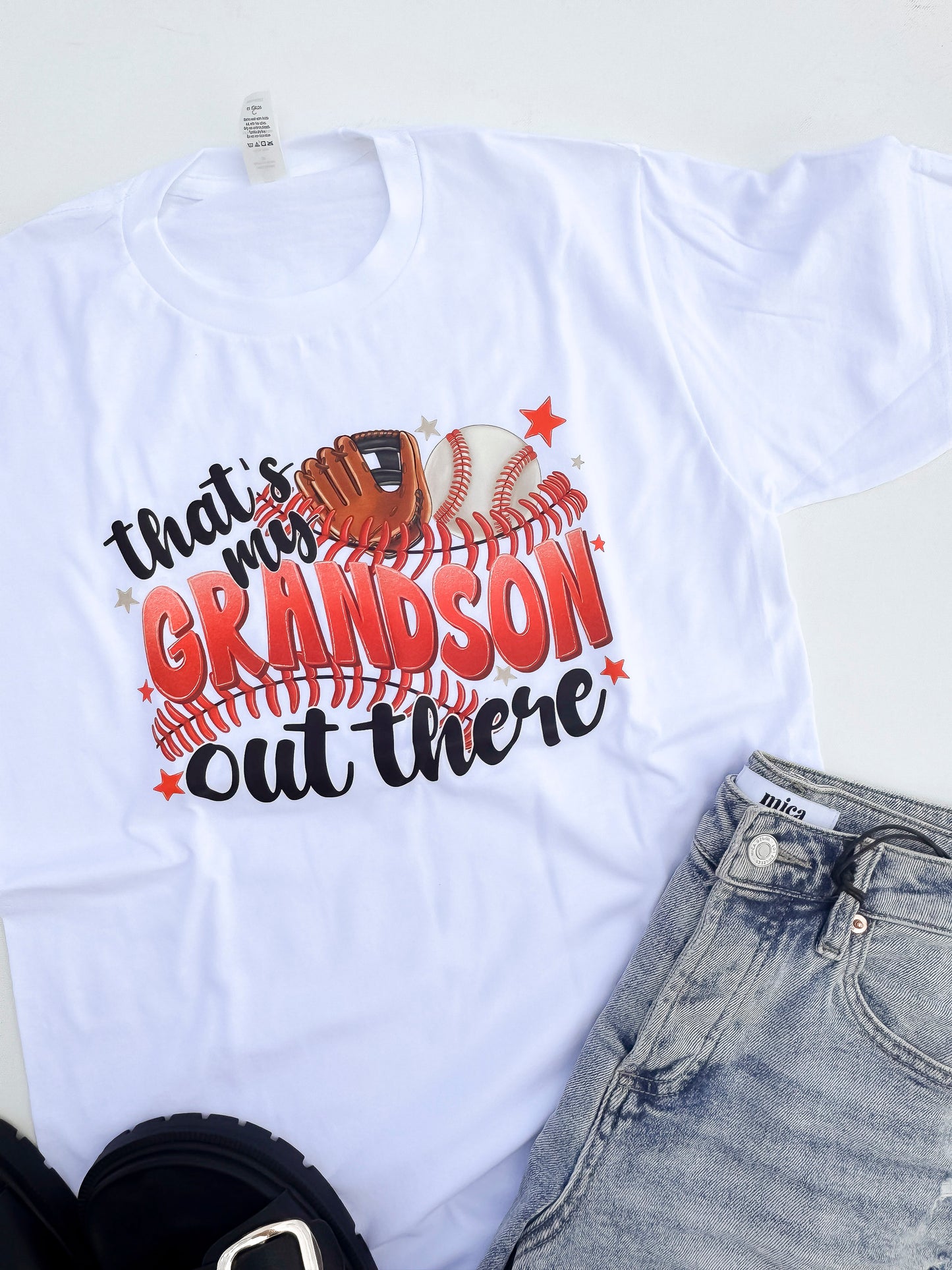 That's My Grandson Baseball Graphic T-shirt