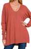 August Breeze Hi Low V-Neck Sweater** - Final Sale