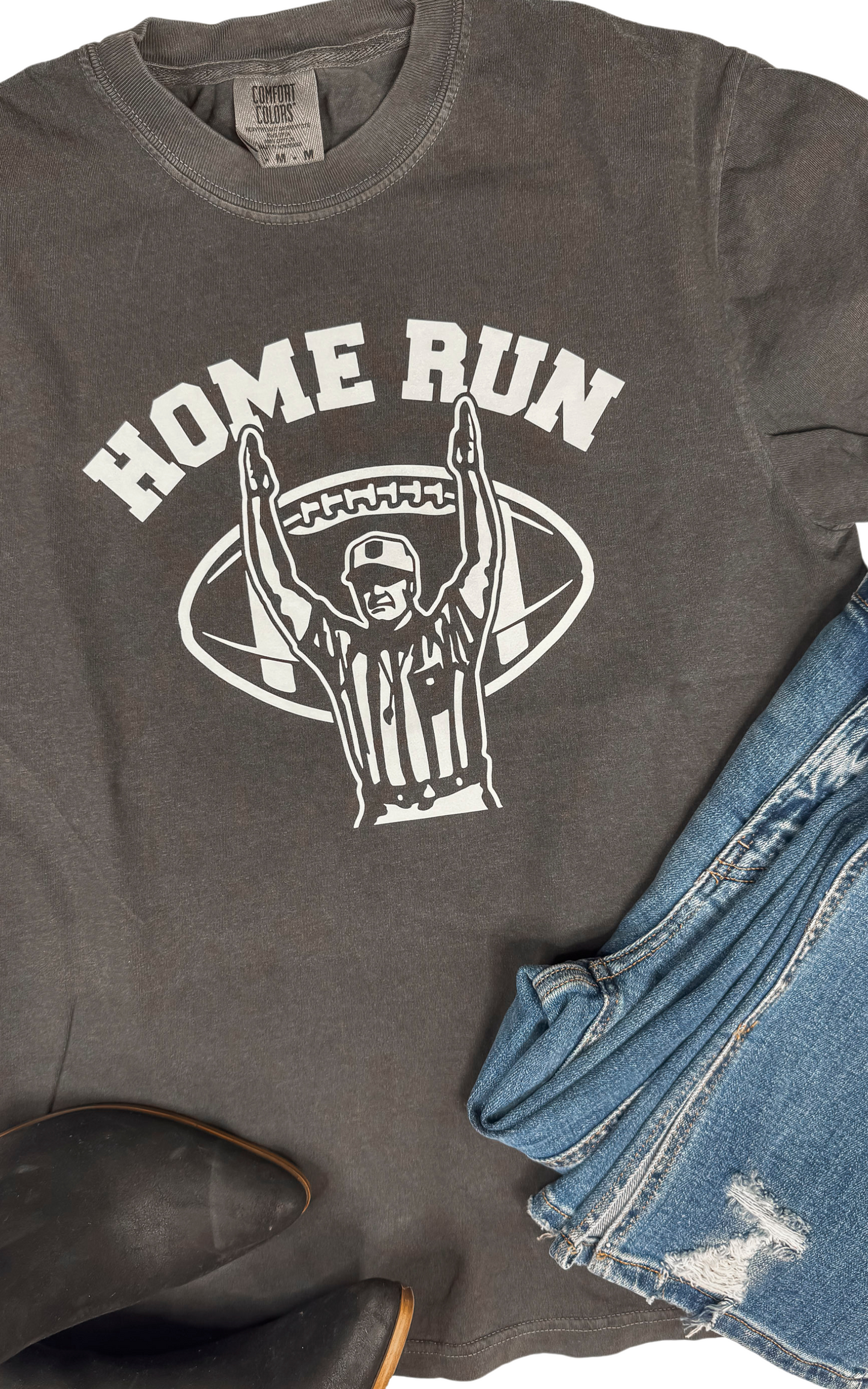 Home Run Touchdown Style Garment Dyed Graphic T-shirt