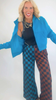 Brown/Teal Split Decision Checkered Pants