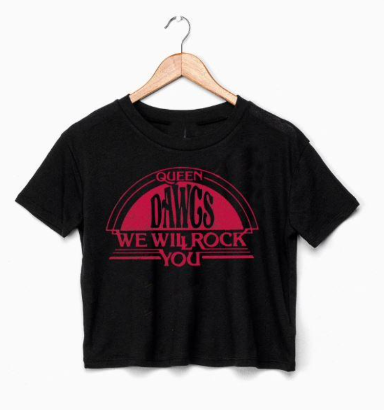 Queen Dawgs Will Rock You Cropped Tee