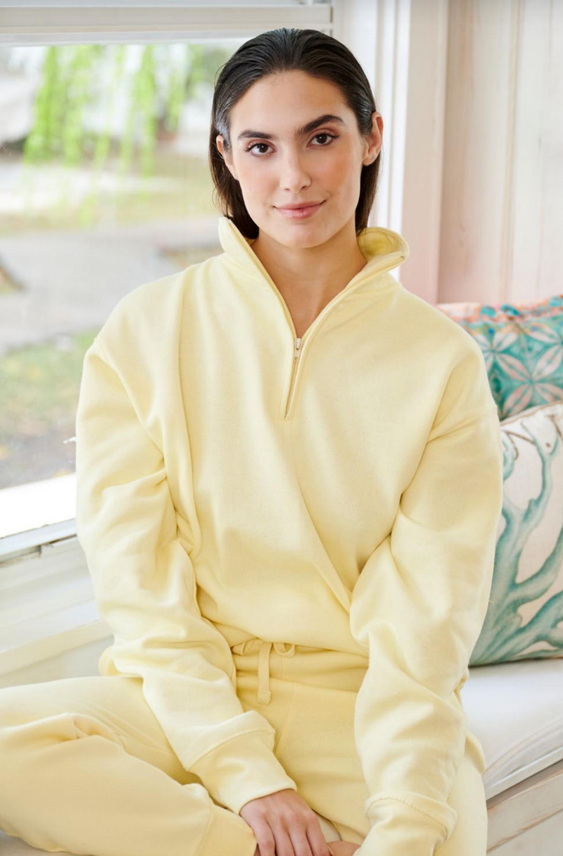The Meredith Heather Long Sleeve Half Zip Pullover - Final Sale