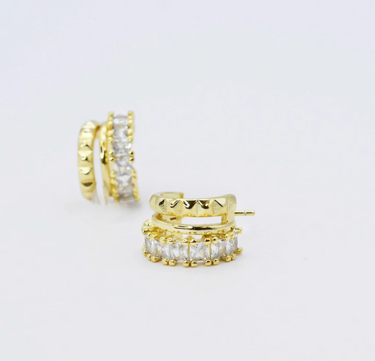 Triple Textured Huggies Earrings *PREORDER