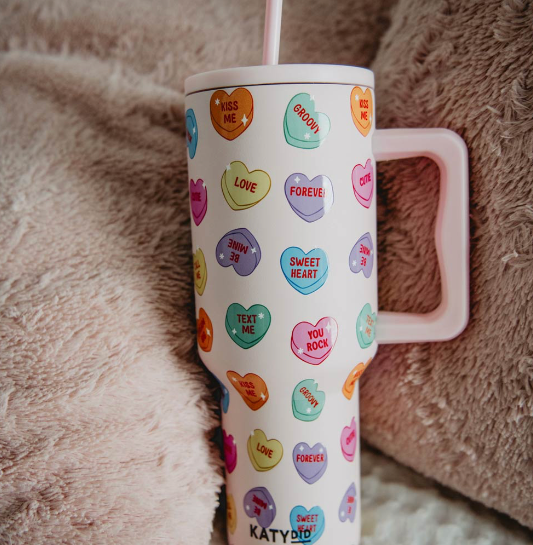 Candy Heart Valentine Tumbler Cup w/ Handle | KATYDID* - DEAL