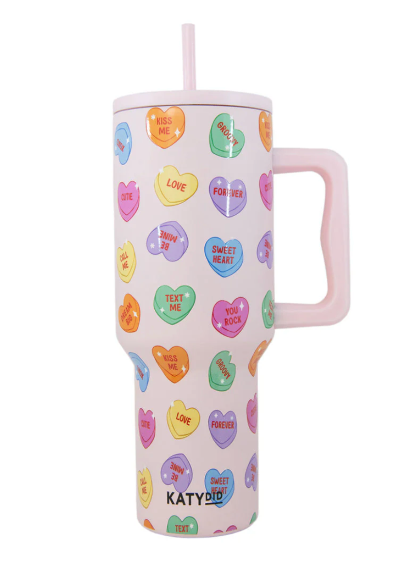 Candy Heart Valentine Tumbler Cup w/ Handle | KATYDID* - DEAL