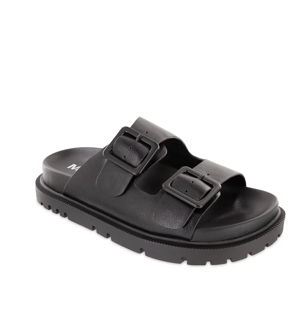 The Gen Black Dual Buckle Sandal | MIA SHOES *FINAL SALE