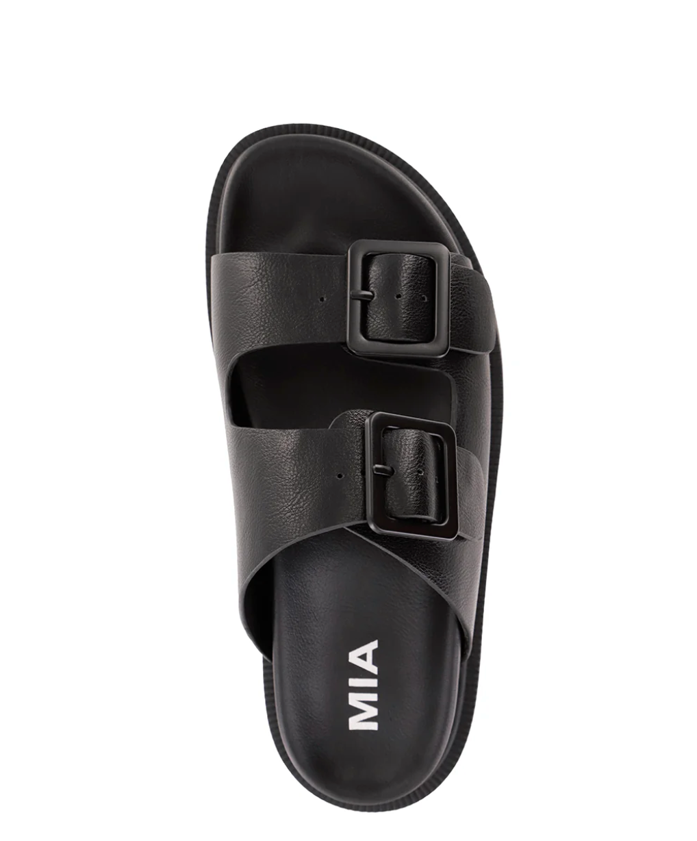 The Gen Black Dual Buckle Sandal | MIA SHOES *FINAL SALE
