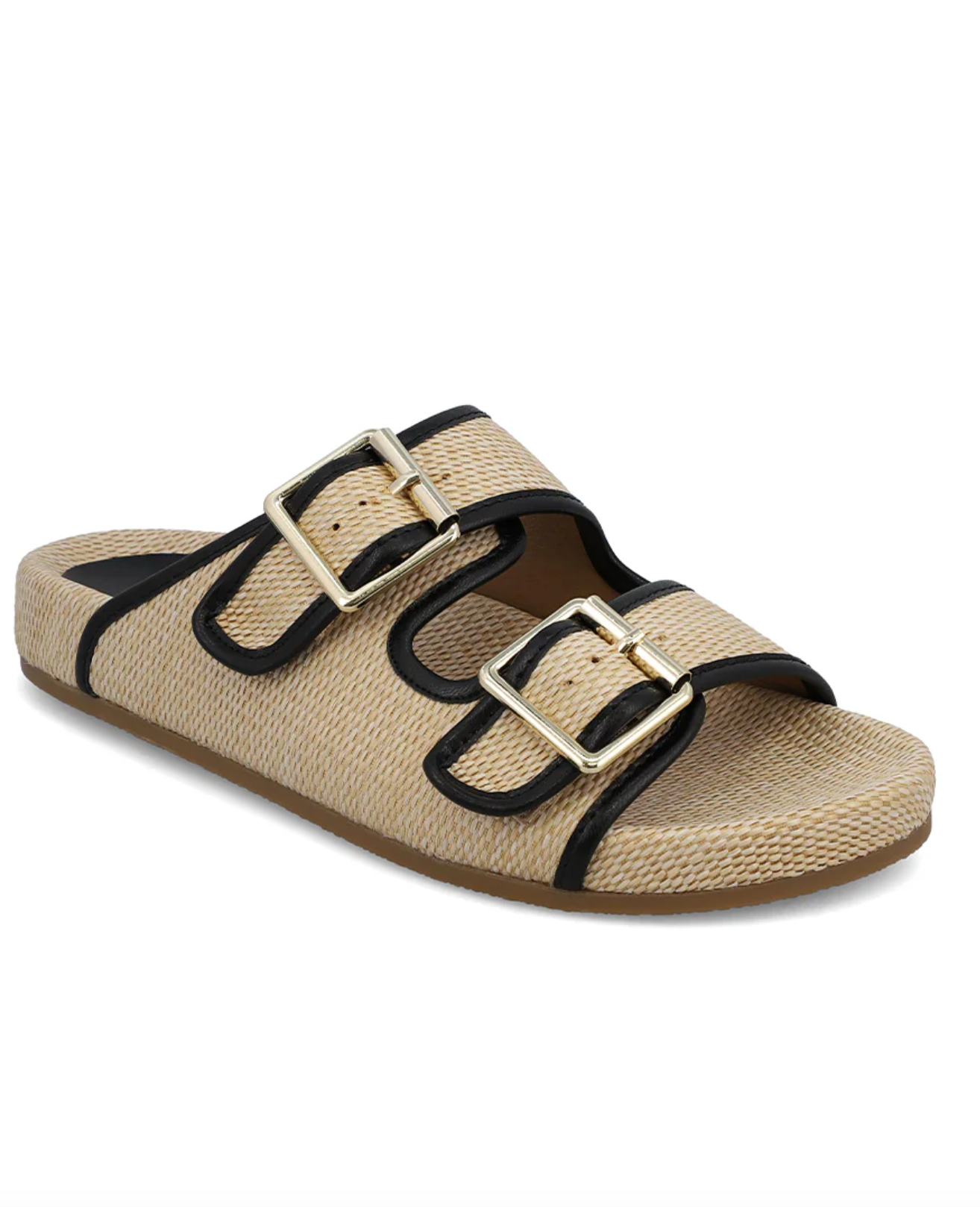 Natural Black Gazell Raffia Sandal | FINAL SALE