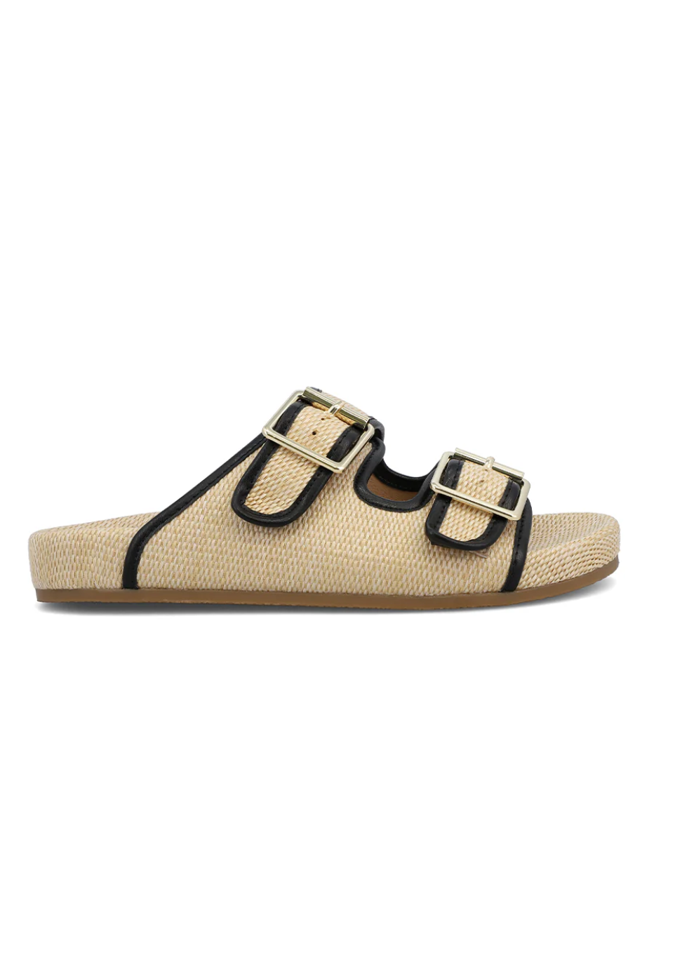 Natural Black Gazell Raffia Sandal | FINAL SALE