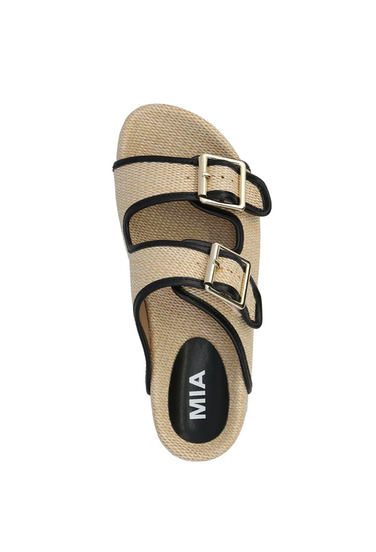 Natural Black Gazell Raffia Sandal | FINAL SALE