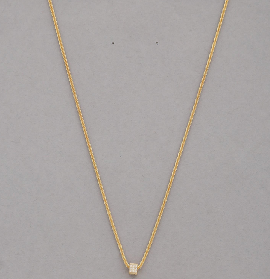 Crystal Cube 18K Gold Necklace