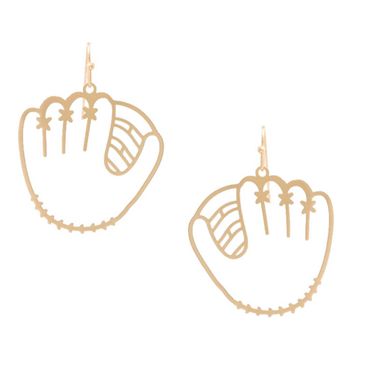 Cut Out Baseball Glove Earrings