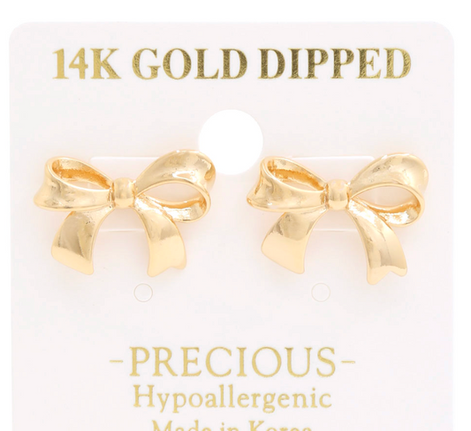 Gold Bow Earrings