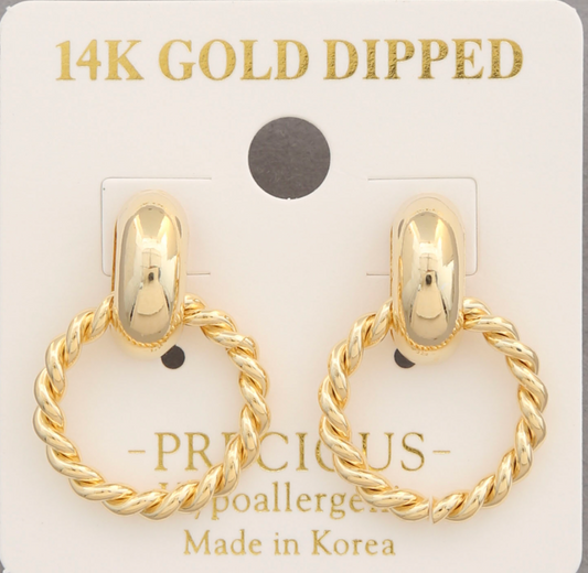 Twisted Gold Hoop Earrings