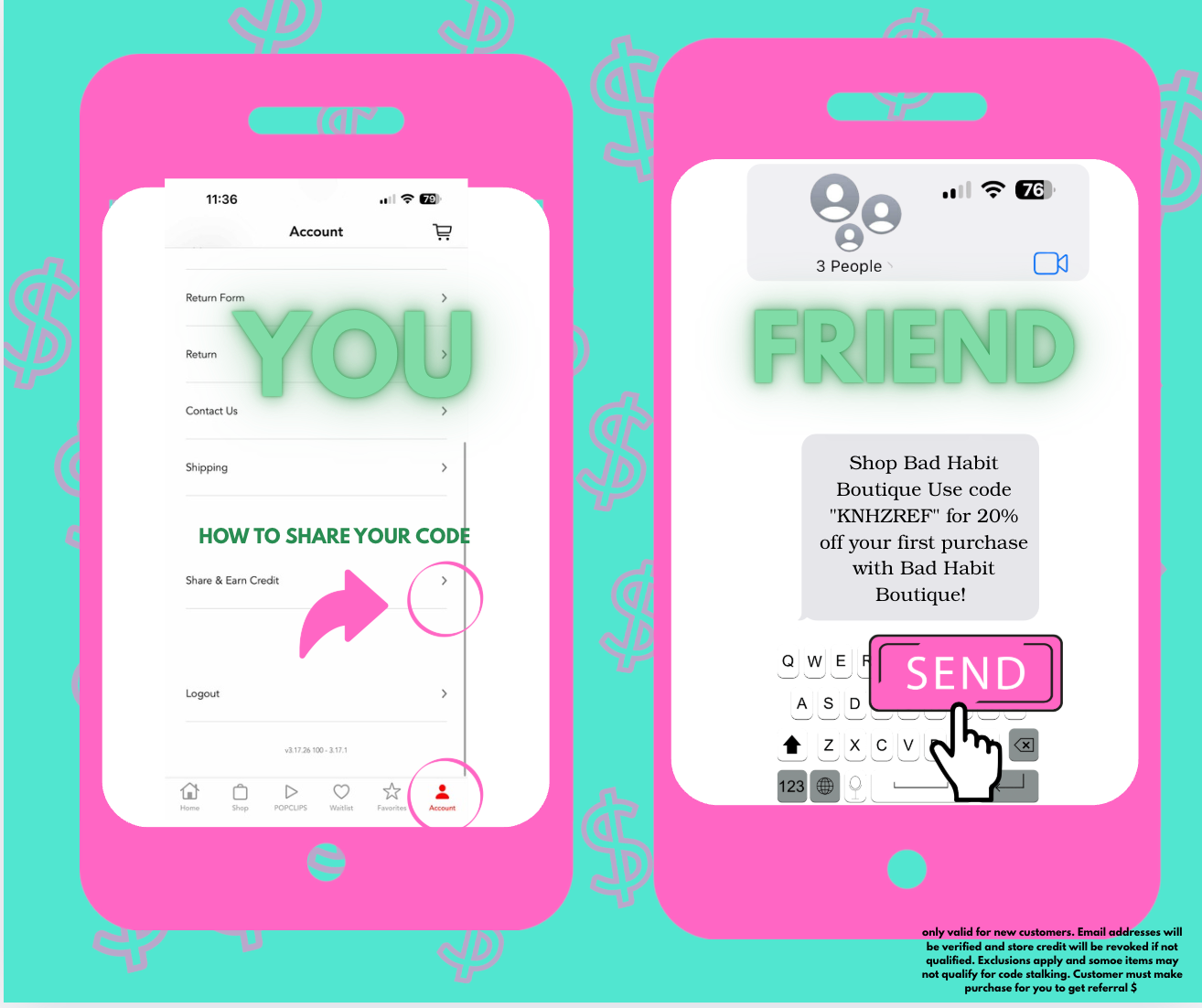 REFER-A TON GIVE 20% GET $20