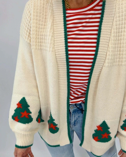 Christsmas Trees with Stars Cardigan