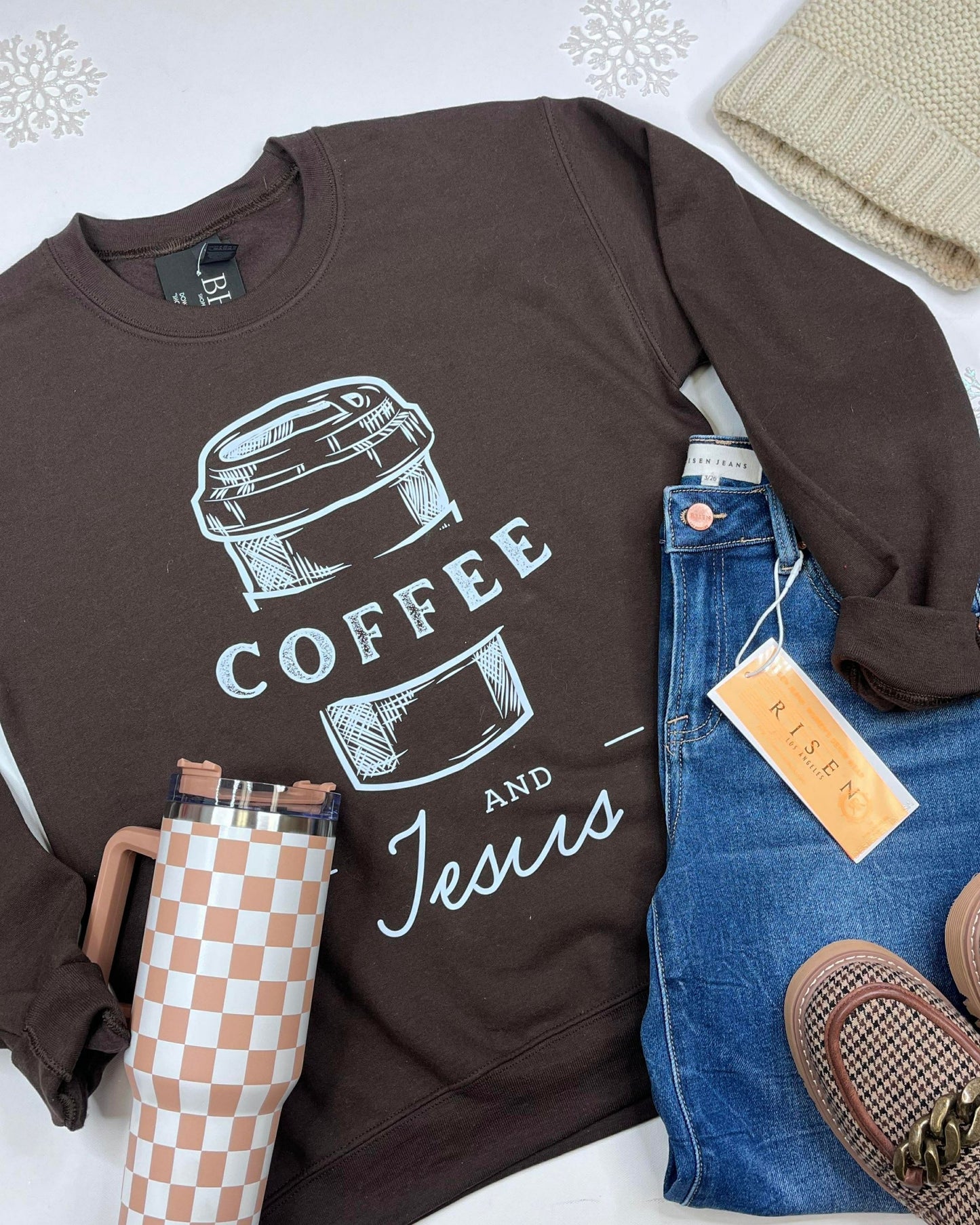 Coffee and Jesus Crewneck Graphic Sweatshirt