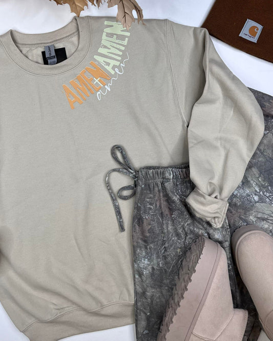 Amen Amen Amen Crewneck Graphic Sweatshirt