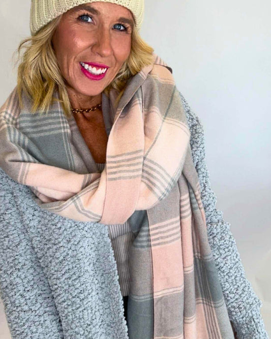 Oversized Flannel Tassel Scarf - Final Sale