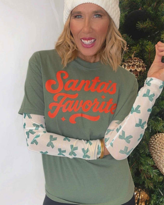 Santa's Favorite Garment-Dyed Graphic T-shirt | Comfort Colors