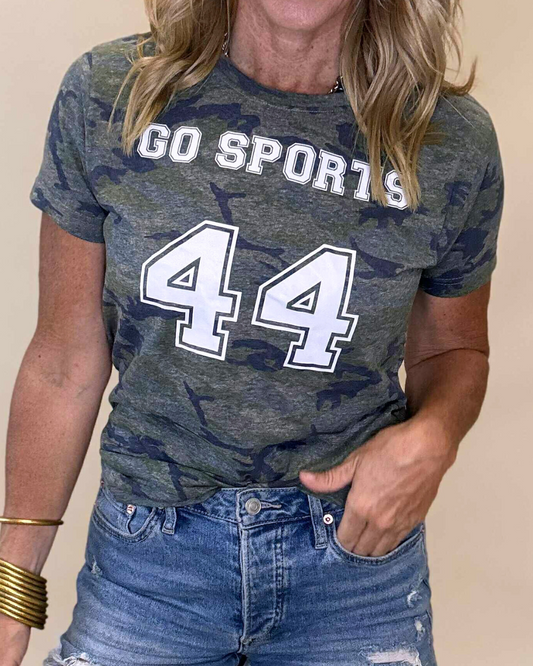 Go Sports 44 Varsity Camo Graphic T-shirt