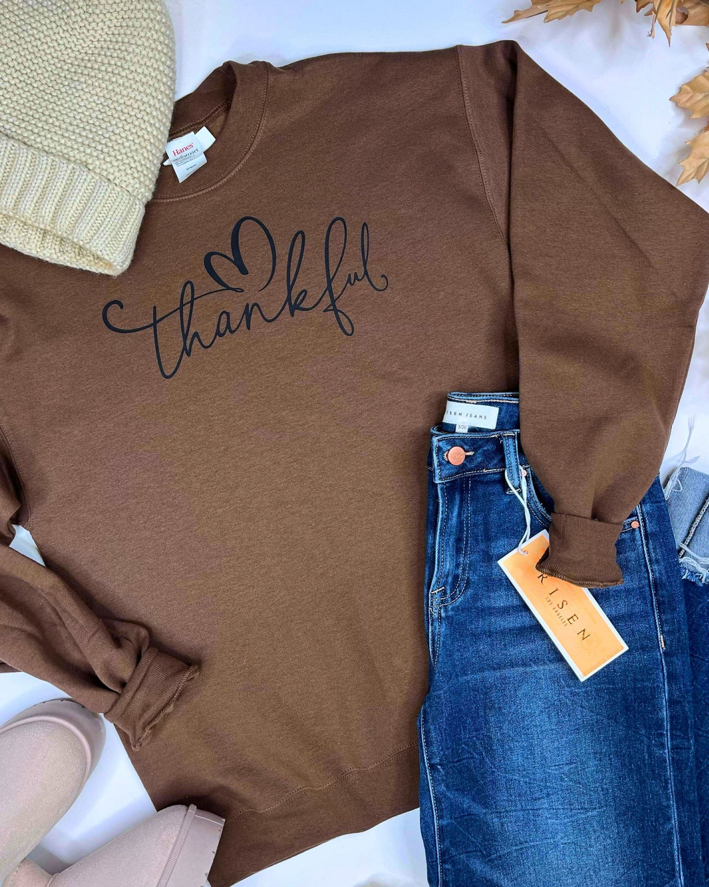 Thankful Crewneck Graphic Sweatshirt