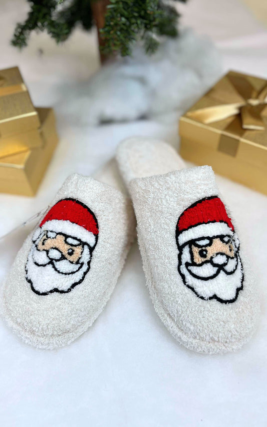 Santa Embroidered Slipper - Final Sale