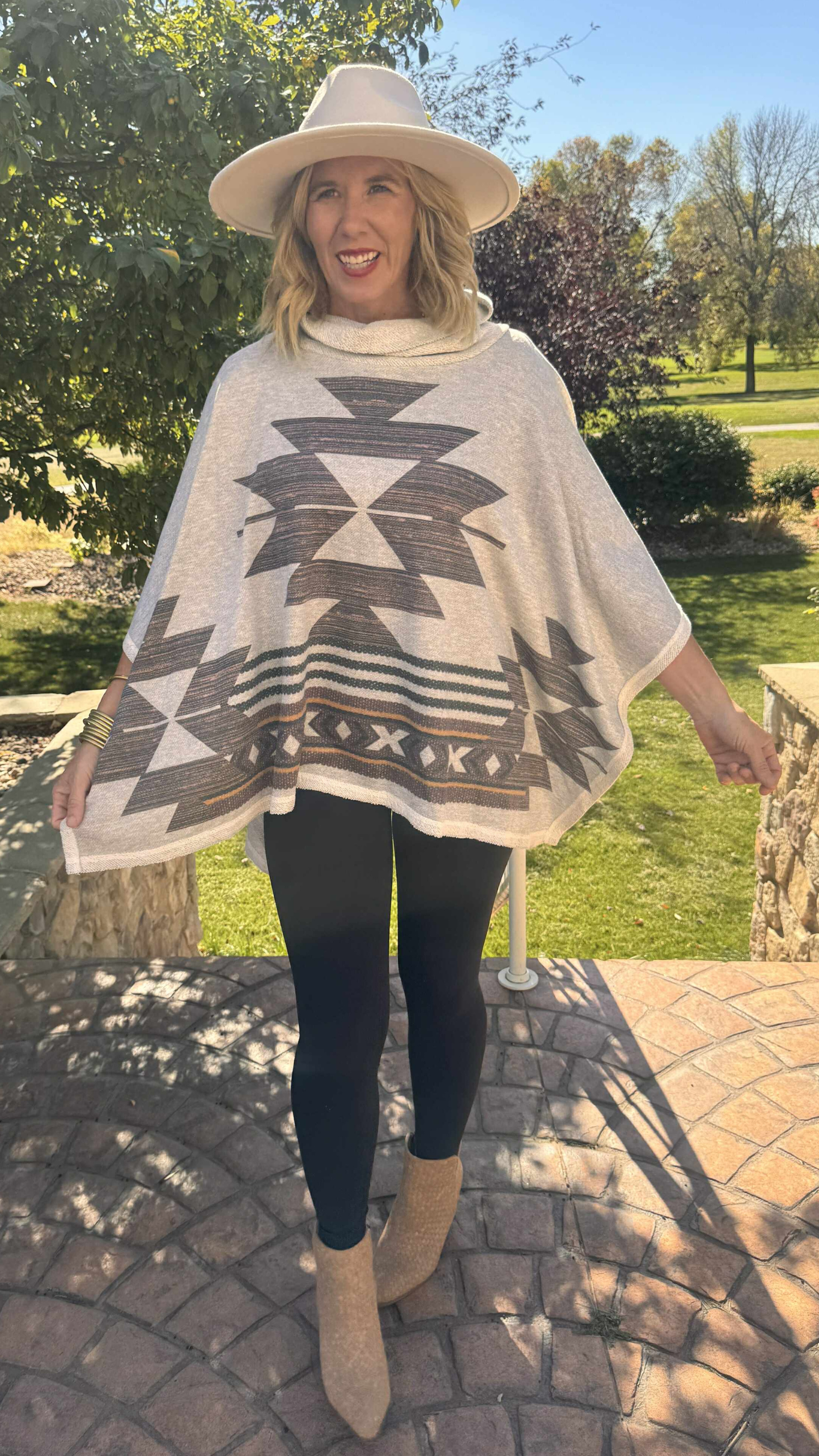 Aztec Turtle Neck Poncho