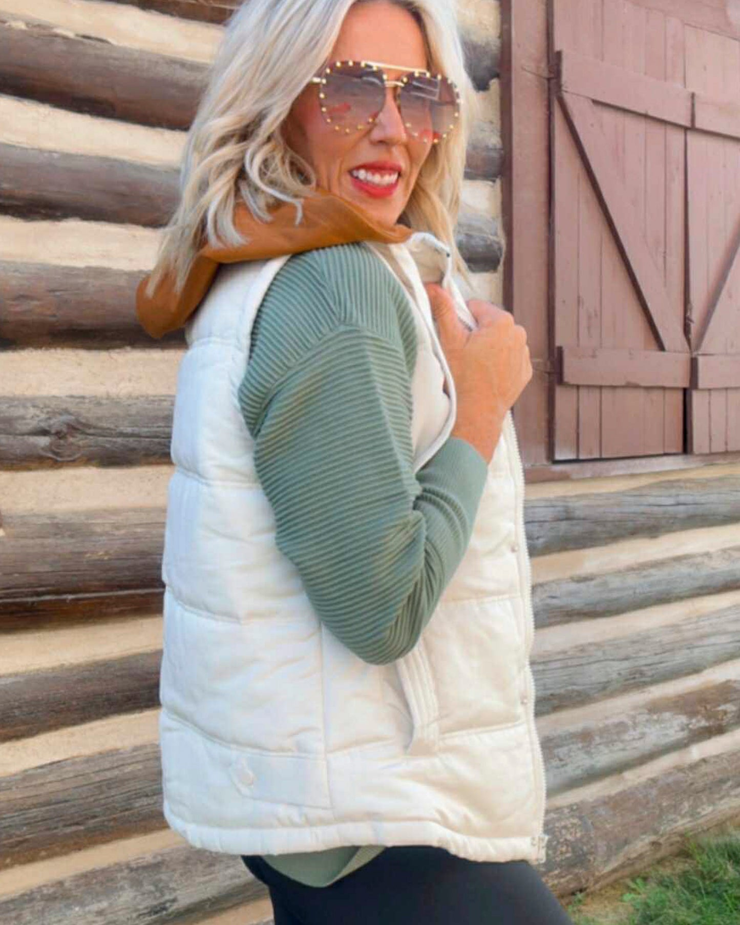 Ivory Switch Puffer Vest w/ 2 Detachable Hoodies | SALTY WAVE *DEAL* START SHIP DATE: LATE NOV