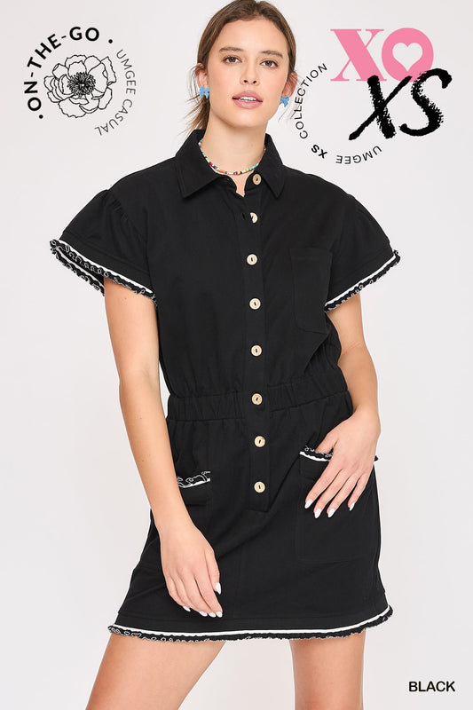 Casual Button-Front Utility Dress | UMGEE - Final Sale