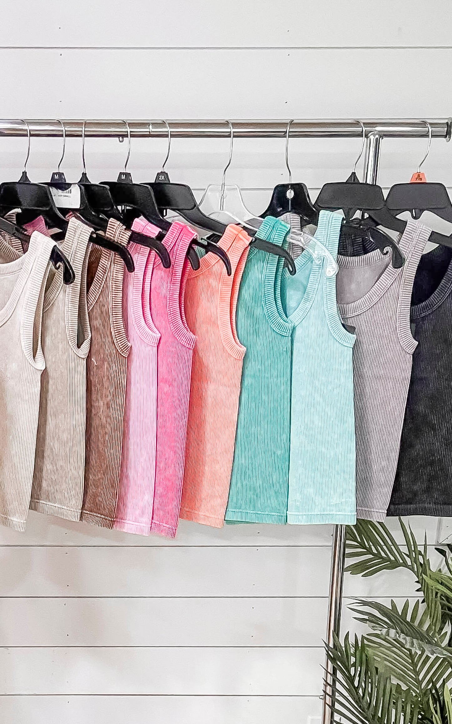 2 Way Neckline Washed Ribbed Seamless Tank Top | ZENANA - Final Sale