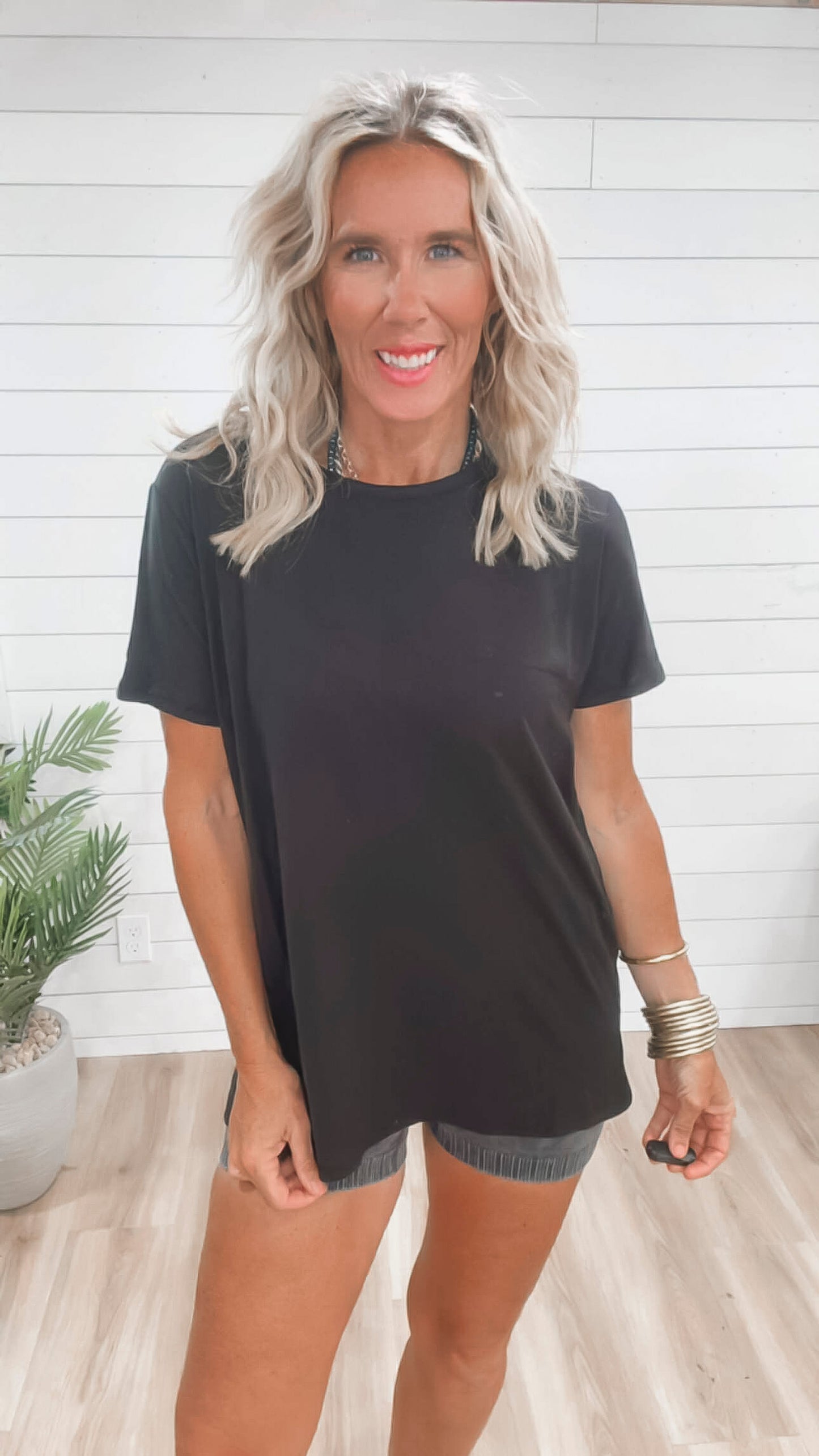 Cotton Boyfriend Round Neck Tee | ZENANA *DEAL