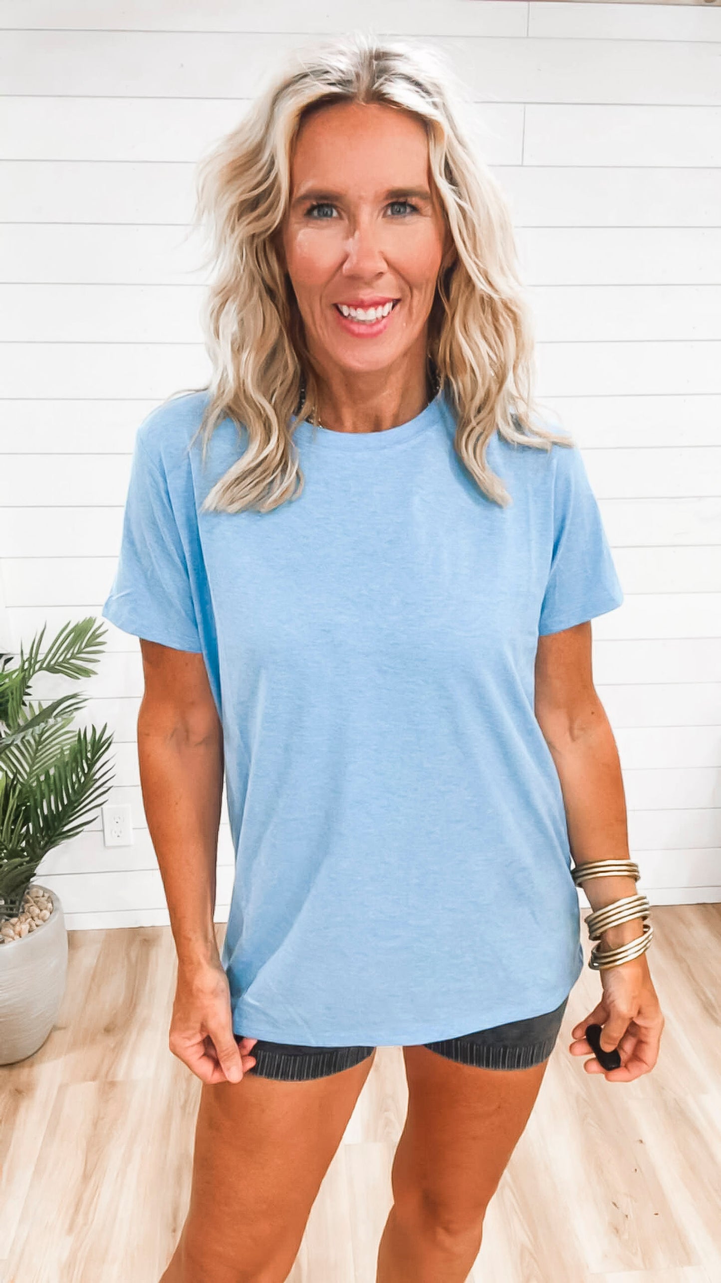 Cotton Boyfriend Round Neck Tee | ZENANA *DEAL