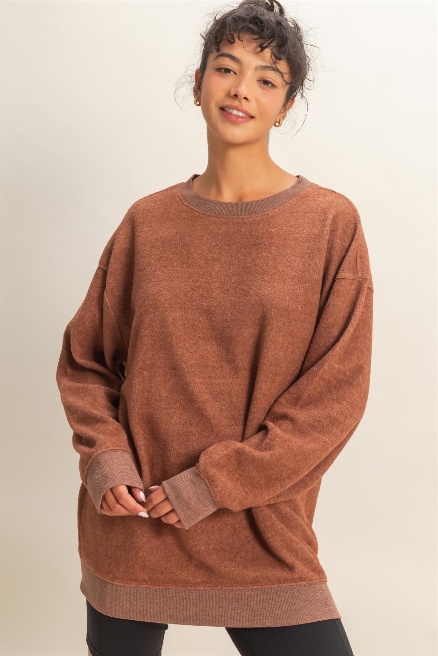 Oversized Crewneck Casual Sweatshirt (4 COLORS) | HYFVE *LA LIVE PREORDER