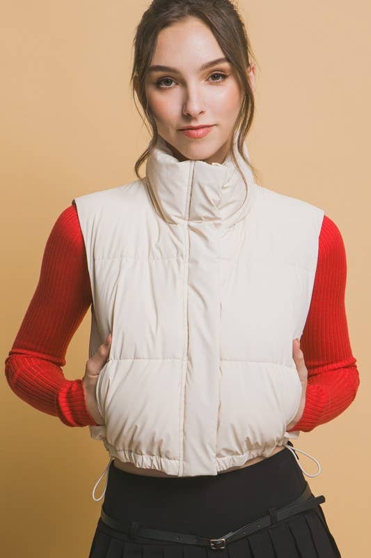 Cropped Vest With Adjustable Drawstrings (4 COLORS) *DEAL*