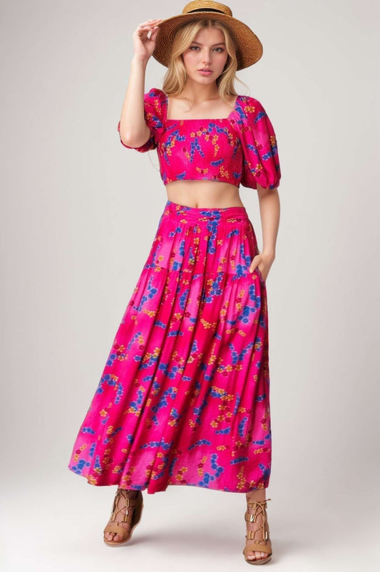 Gulf Breeze Blooms Maxi Skirt | DAVI & DANI *- Final Sale