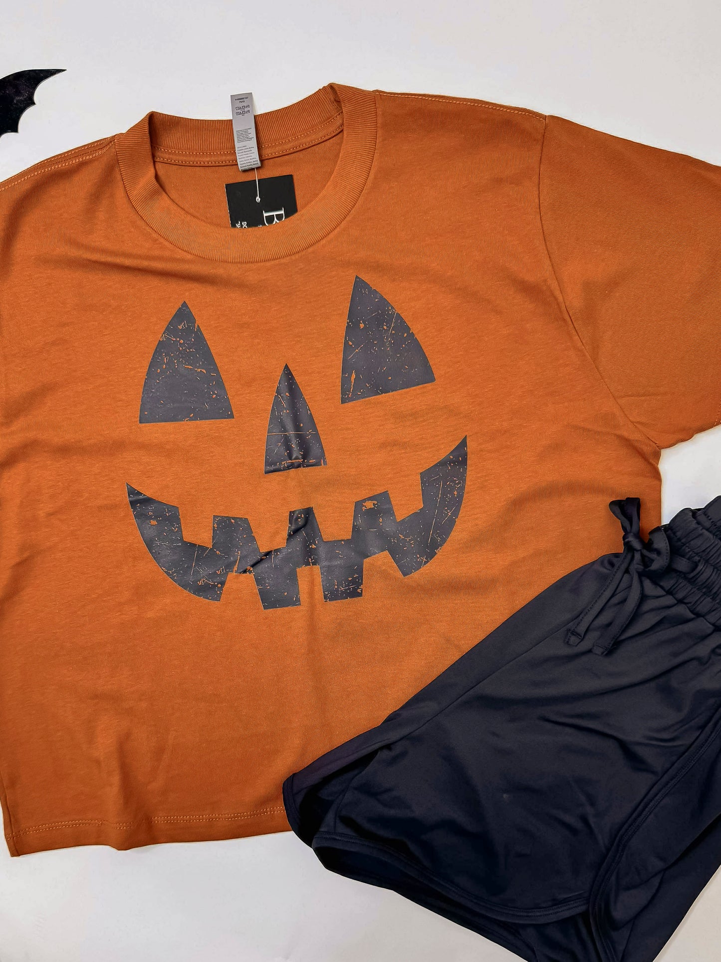 Pumpkin Halloween Garment Dyed Graphic Boxy Crop T-shirt