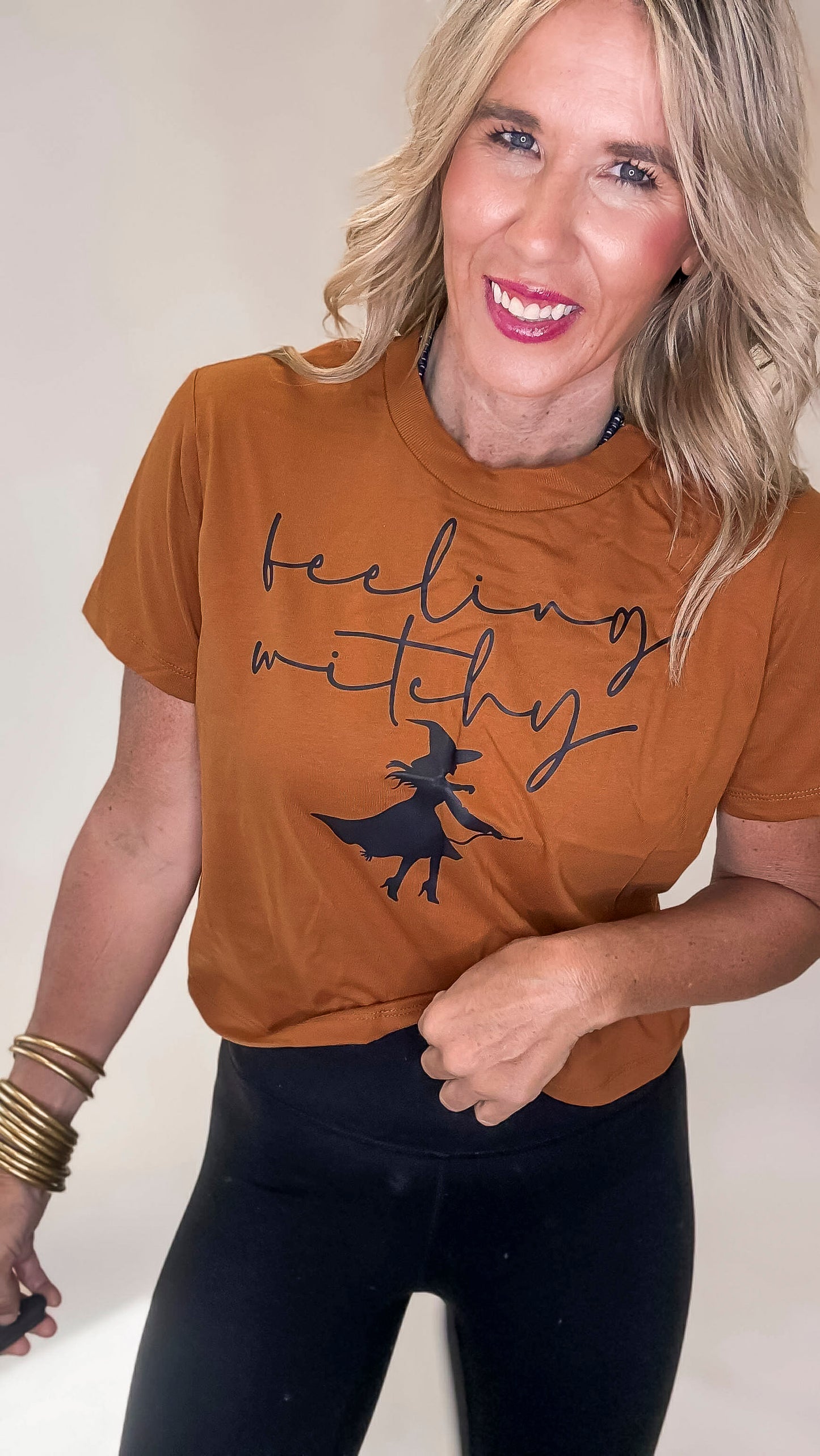 Feeling Witchy Garment Dyed Graphic Boxy Crop T-shirt