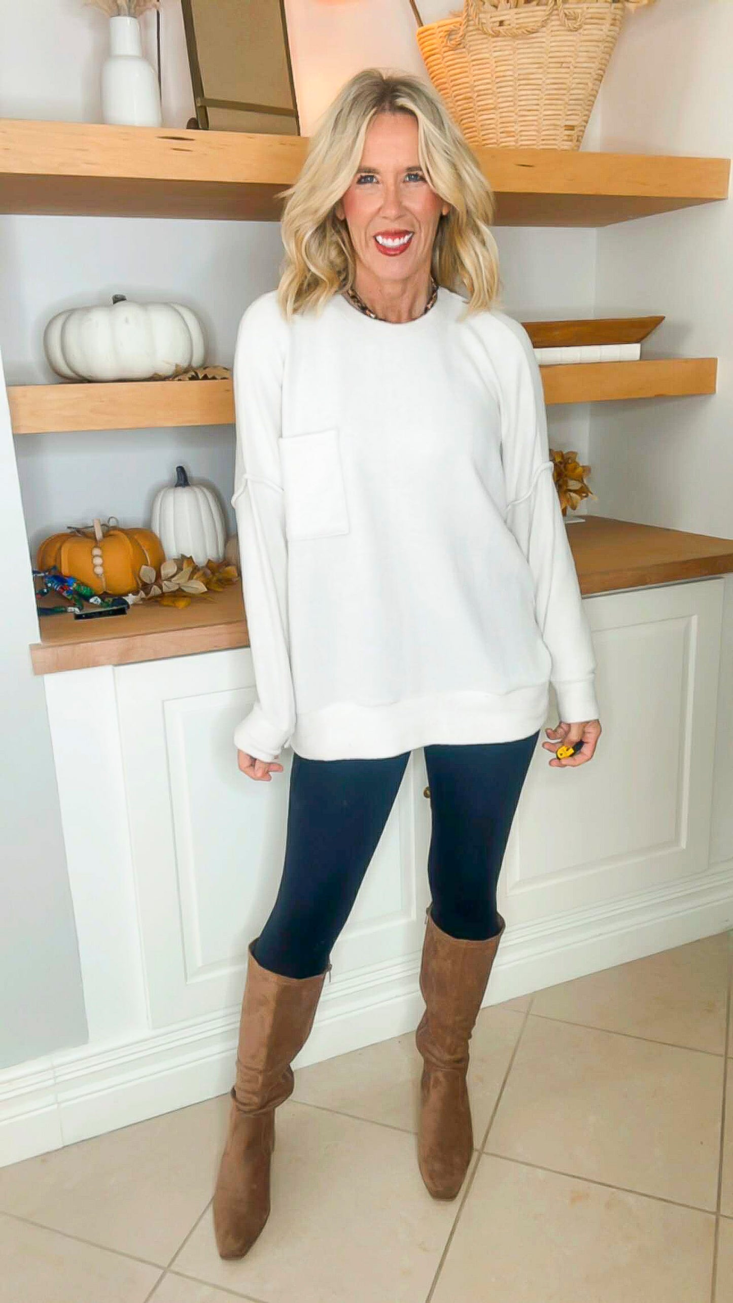 The Blair Brushed Melange Drop Shoulder Oversized Sweater | ZENANA