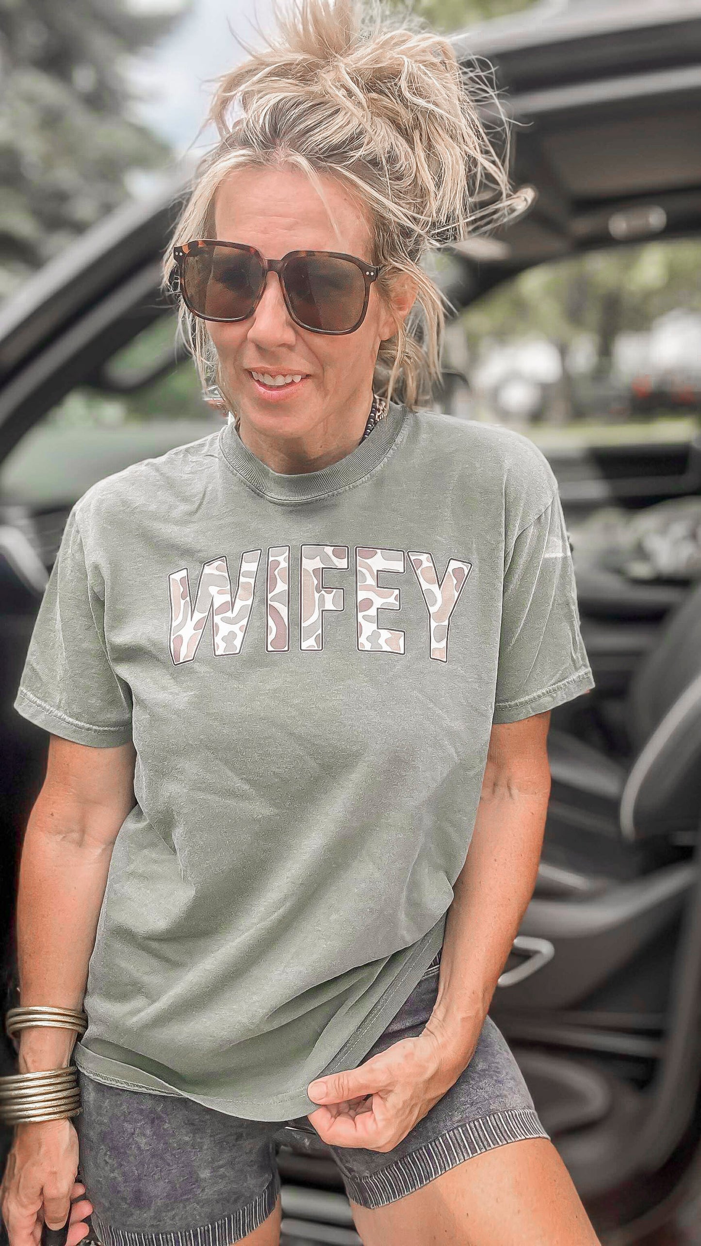 WIFEY Camo Garment Graphic T-shirt