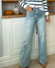 Hoki Blue High Rise Wide Leg With Patch Pocket Denim Jean | MICA *PREORDER